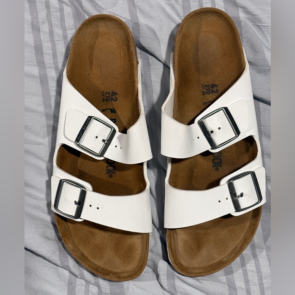 White Double Strap Sandals Birkenstock